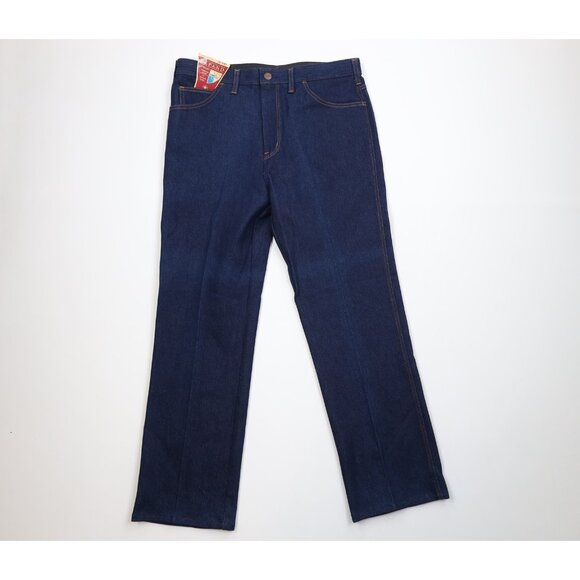 Deadstock Vtg 70s Streetwear Mens 36x30 Stretch Wide Leg Denim Jeans Blue USA